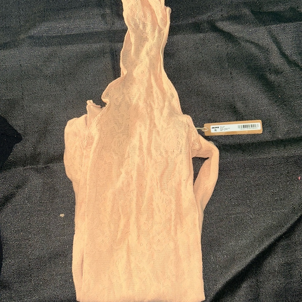 Skims Knit Lace Catsuit Ochre - Picture 6 of 8